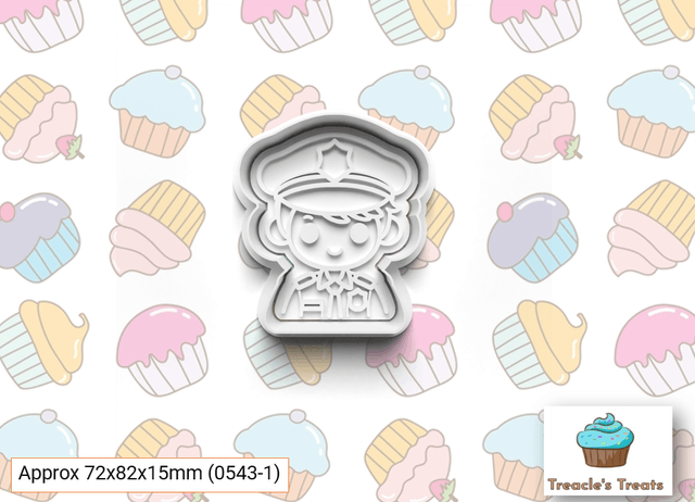 Police Theme Fondant/cookie stamps with cutters