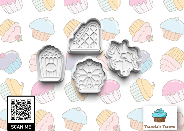 Amusement Park Fondant/cookie stamps with cutters