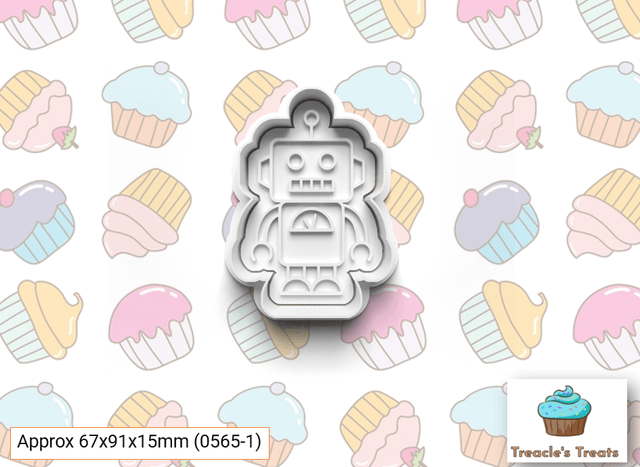 Robots Theme Fondant/cookie stamps with cutters
