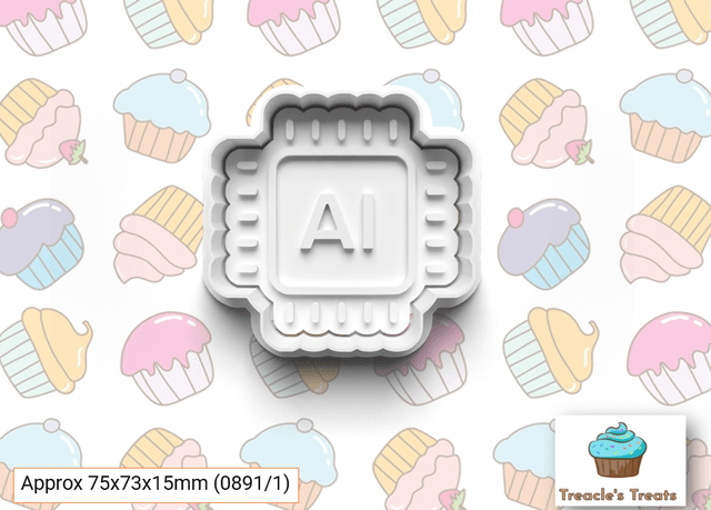 AI Theme Fondant/cookie stamps with cutters (1)