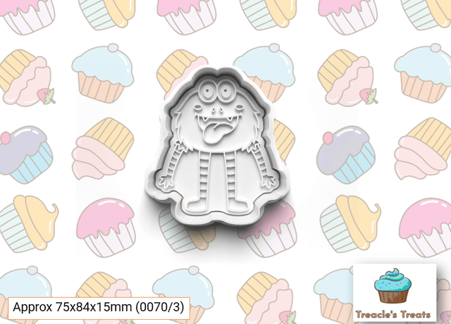 Halloween Monsters Fondant/cookie stamps with cutters