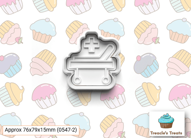 Ambulance Theme Fondant/cookie stamps with cutters 