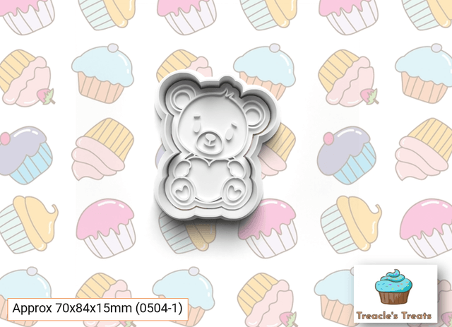 Teddy Bear Theme Fondant/cookie stamps with cutters