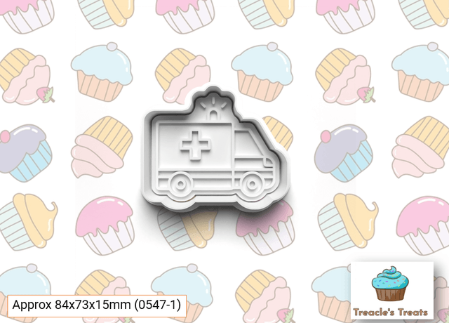 Ambulance Theme Fondant/cookie stamps with cutters 