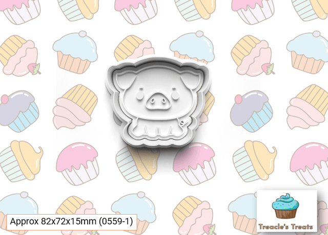 Sweet Pigs Fondant/cookie stamps with cutters