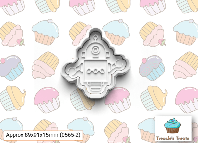 Robots Theme Fondant/cookie stamps with cutters