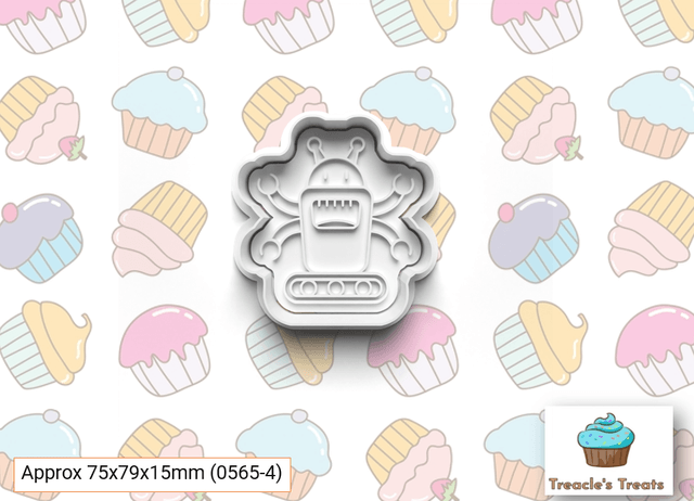 Robots Theme Fondant/cookie stamps with cutters