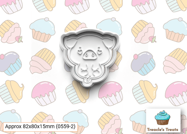Sweet Pigs Fondant/cookie stamps with cutters