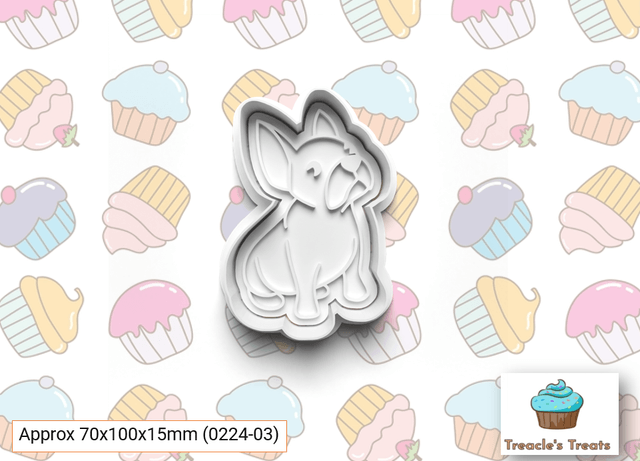 French bulldog fondant/cookie stamps with cutters
