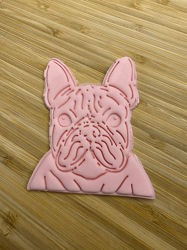 French Bulldog Head Fondant/cookie stamp with cutter 