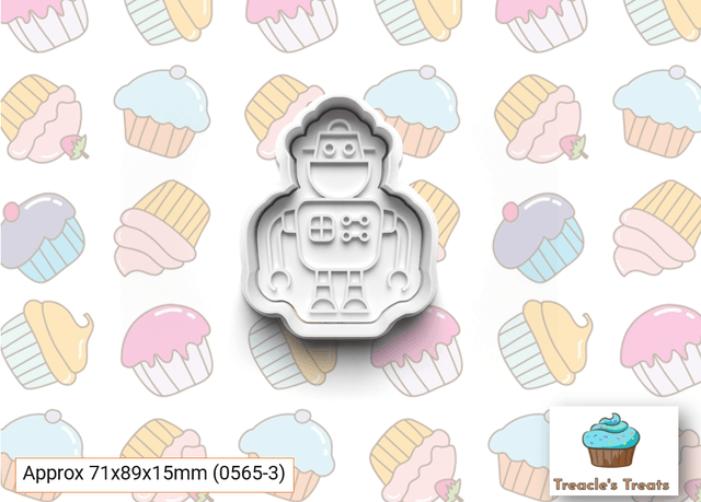 Robots Theme Fondant/cookie stamps with cutters
