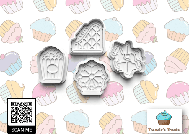 Amusement Park Fondant/cookie stamps with cutters