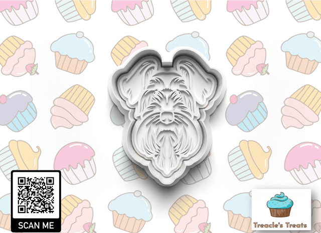 Schnauzer miniature Head Fondant/cookie stamp with cutter