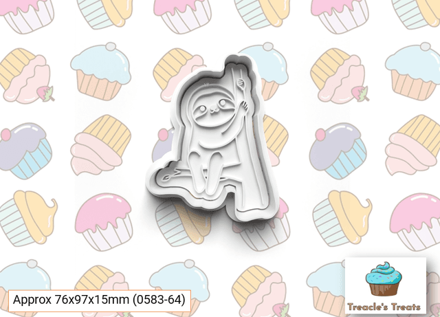 Sloth Fondant/cookie stamp with cutter 