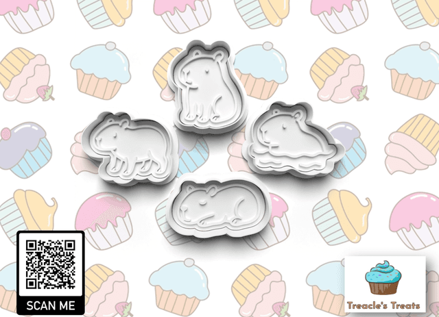 Capibara Fondant/cookie stamps with cutters 