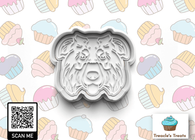 Australian Shepherd Head Fondant/cookie stamp with cutter