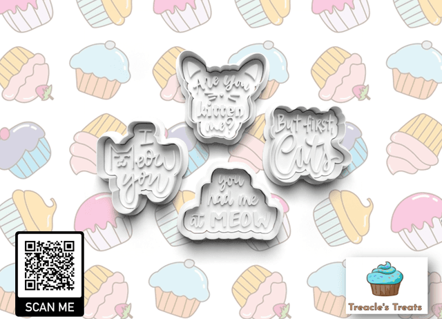Cat Lover Theme Fondant/cookie stamps with cutters (2)