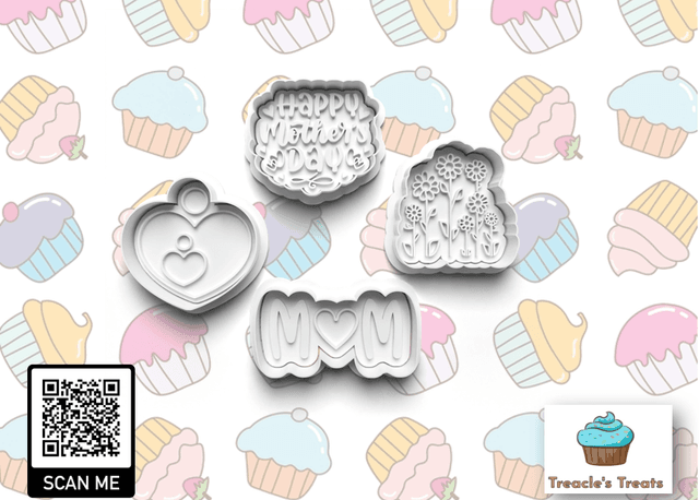 Mother&#039;s day Fondant/cookie stamps with cutters