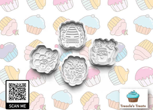 Honeybee Fondant/cookie stamps with cutters 