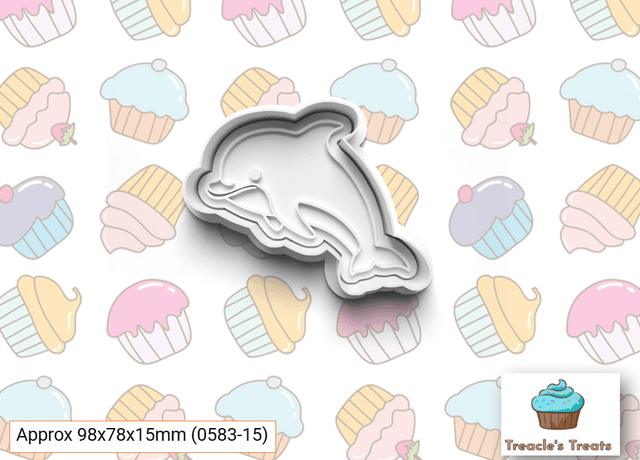 Dolphin Fondant/cookie stamp with cutter