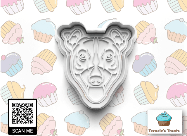 Jack Russel Head Fondant/cookie stamp with cutter