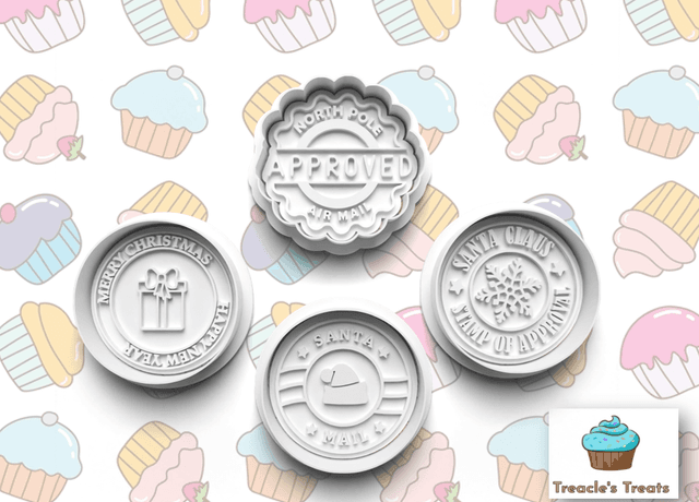 Christmas Stamp Theme Fondant/cookie stamps with cutters