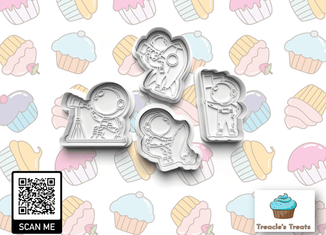 Little Astronaut Fondant/cookie stamps with cutters